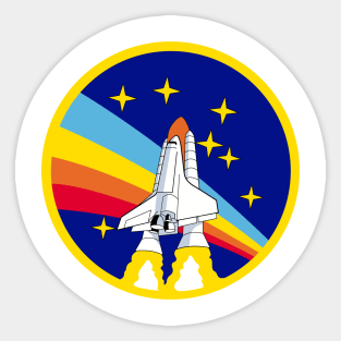 Vintage Shuttle Launch to the Stars Sticker